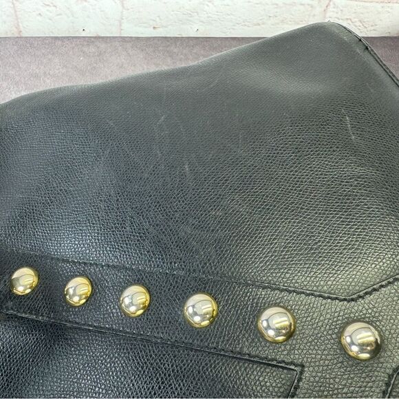 Yves Saint Laurent Studded Y Black Leather Tote Bag Large - Picture 10 of 15